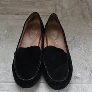 Women's Black Suede Loafers